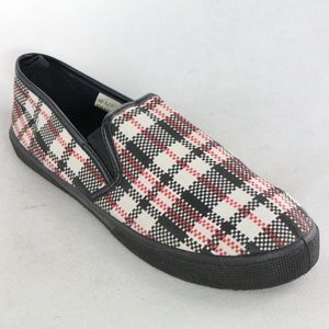 RUE21 ETC PAIR of Plaid Print Canvas Slip On Shoes Sz 10 US Women